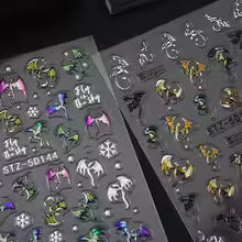5D Y2K Dragon Nail Stickers – Metallic Gradient Nail Decals